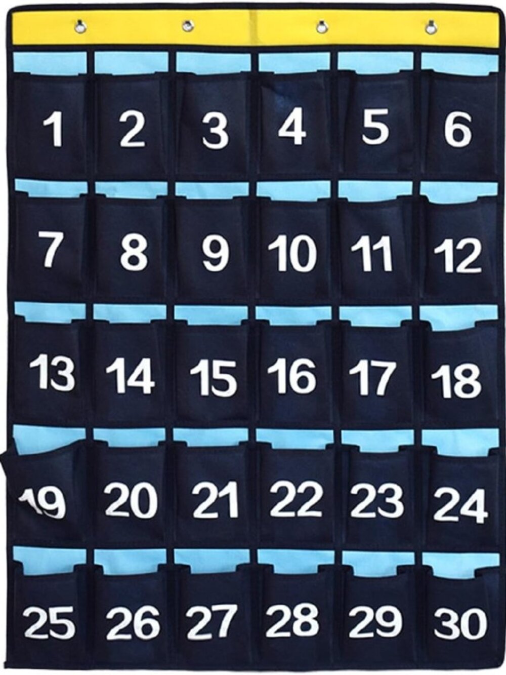 Numbered Pocket Chart Over Door Hanging Classroom Org for Cell Phones Calculator